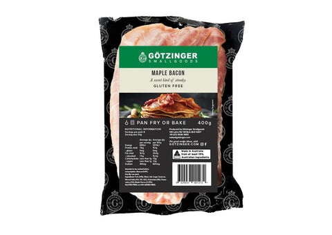 Package of Götzinger Maple Bacon on a white background