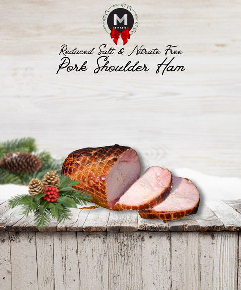 Reduced Sodium Nitrate Free Raw Cured Gammon Ham Skin On Whole Semi Bone-In Netted (5-6kg)