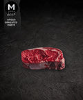 Cape Grim grass-fed Angus ribeye steak, marbling detail