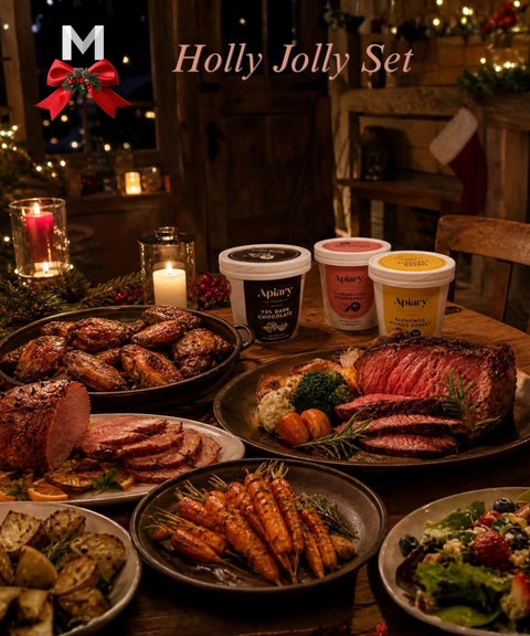 Mmmm! Holly Jolly Christmas Set 2026 for 3–5 people with honey baked ham, roast beef, smoked duck and festive sides