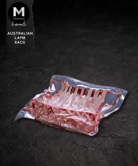 Australian lamb rack (cap on), racked and ready for the BBQ | Mmmm Singapore