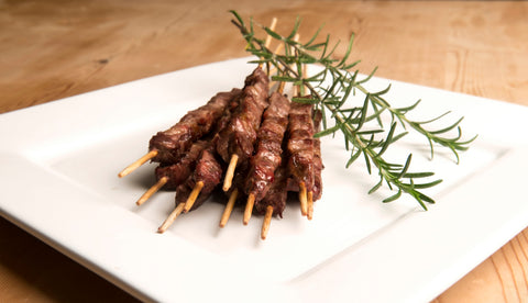 Lamb Kebab on a white plate