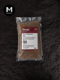 Mmmm! Porcini Mushroom Soup, 500g pack, on a black background