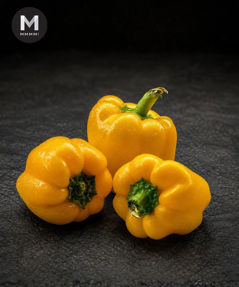 Three pieces of yellow capsicum