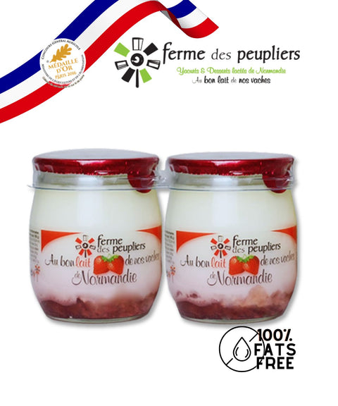 Peupliers Strawberry Yoghurt – 0% Fat, French Artisan Dairy