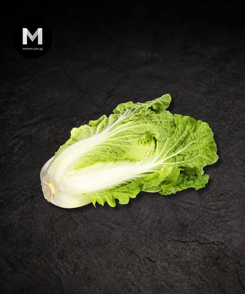 Whole Chinese cabbage (Wong Bok) on a black background