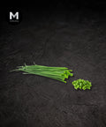 Fresh Chives, whole and chopped, on black background